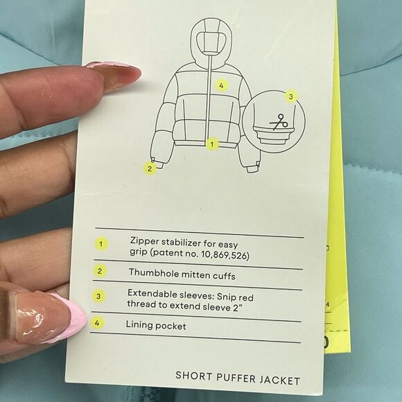 All in Motion Girls Blue Short Puffer Jacket M(8) NWT Wind & Water Resistant Zip - Picture 13 of 17